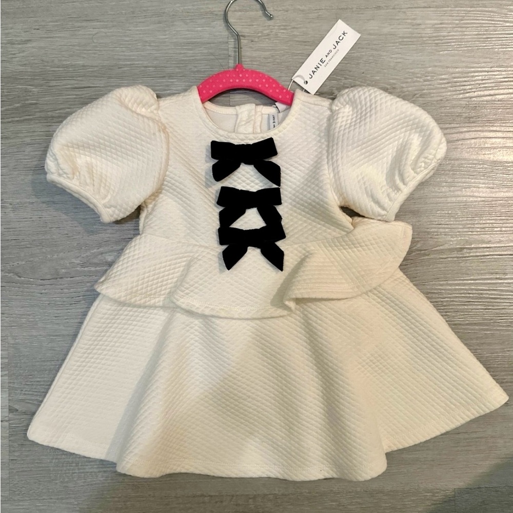 Quilted Bow Peplum Dress